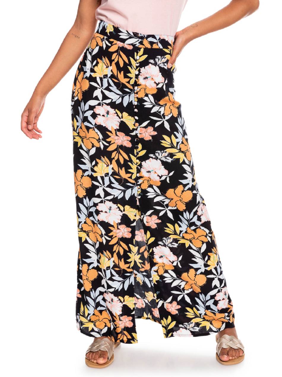 Women\'s Roxy Sunset Shimmer Maxi Skirts Dark Grey flower | NZ_LW4639