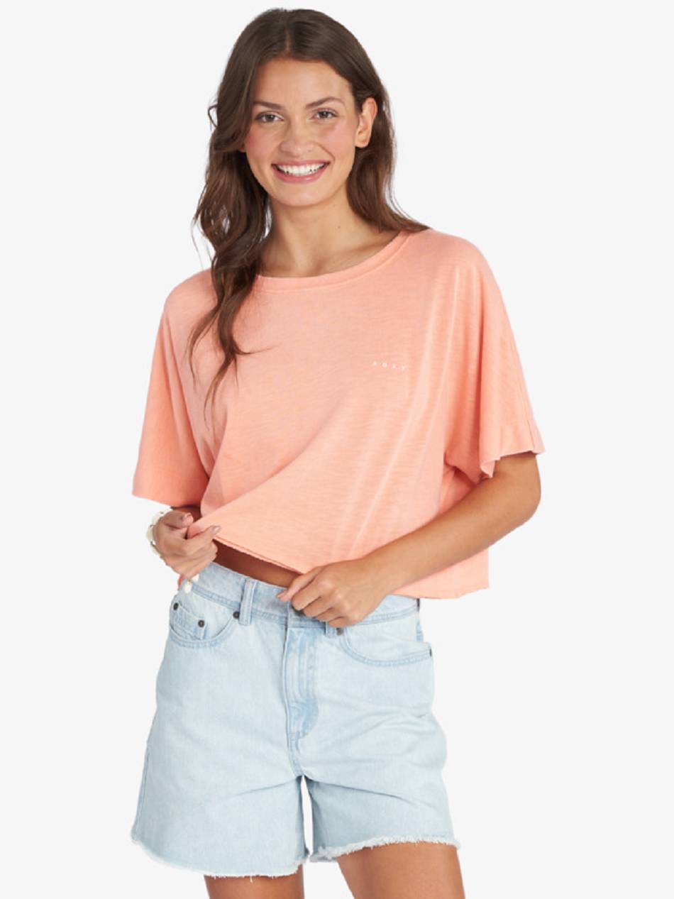 Women\'s Roxy Super Sun Oversized T-Shirt Coral pink | NZ_LW5111