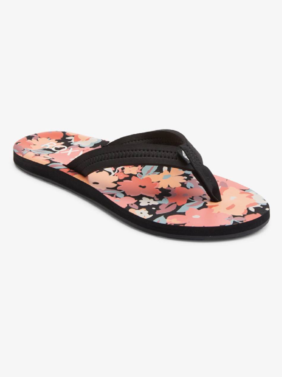 Women\'s Roxy Vista Loreto Flip Flops Black | NZ_LW4555