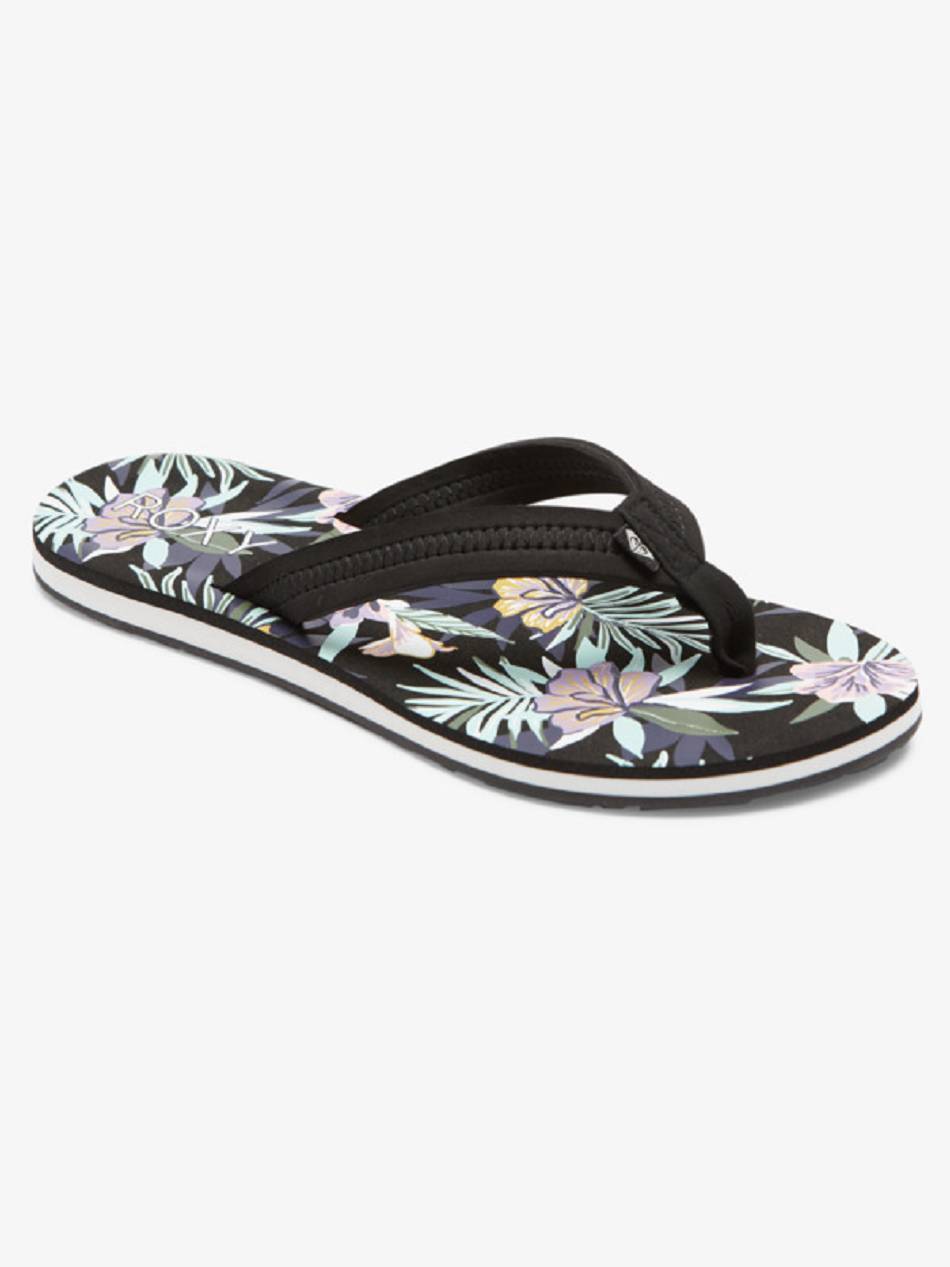 Women\'s Roxy Vista Loreto Flip Flops Black / Pink | NZ_LW8285