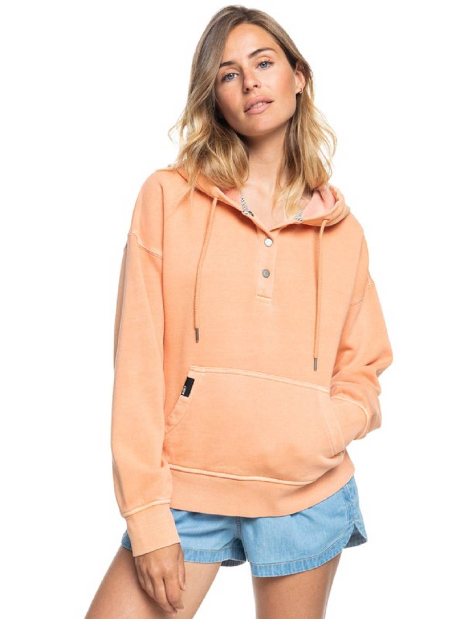 Women\'s Roxy Who Slide Half-Snap Hoodies beige yellow | NZ_LW8153