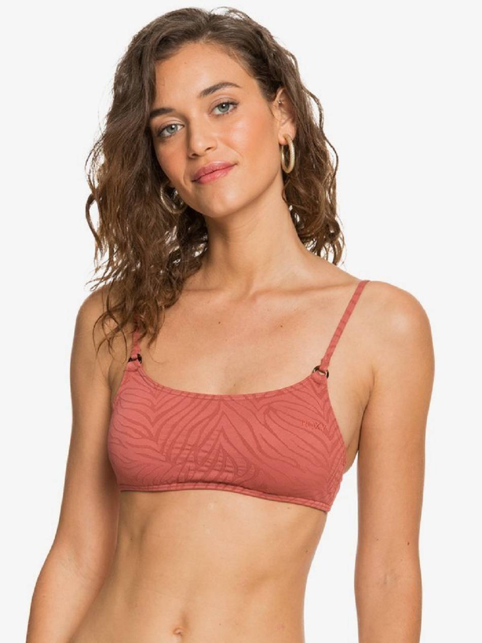 Women\'s Roxy Wild Babe Bralette Bikini Tops Red | NZ_LW2809