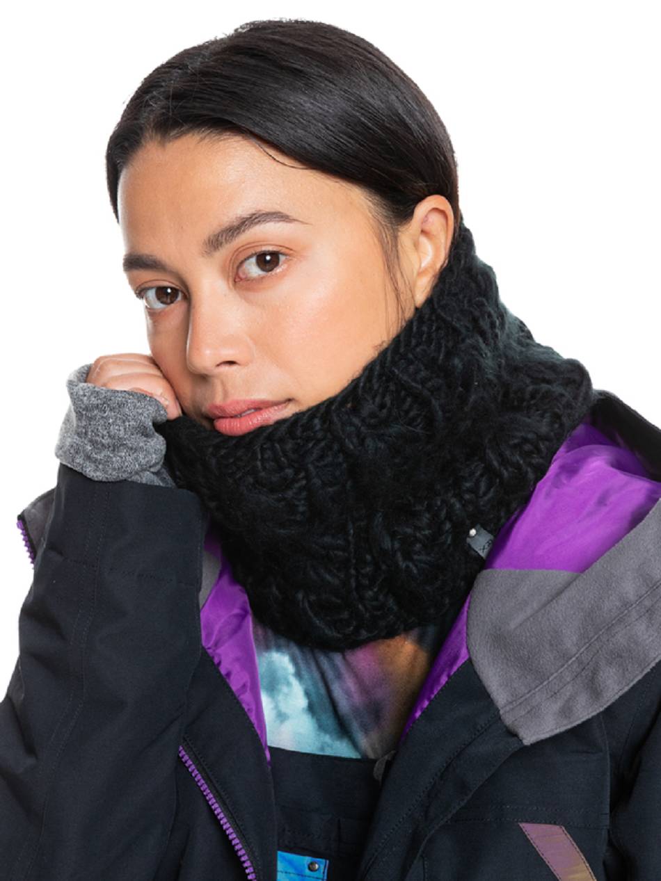 Women\'s Roxy Winter Neck Warmer Scarves Black | NZ_LW5924