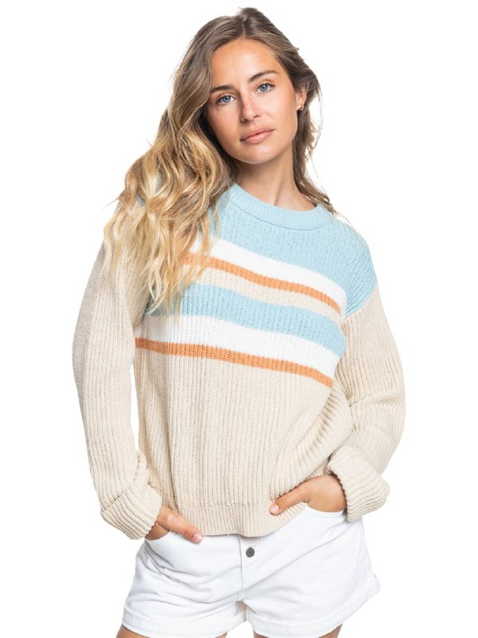 Women\'s Roxy Wonderland Memories Sweaters Blue Stripes | NZ_LW4025