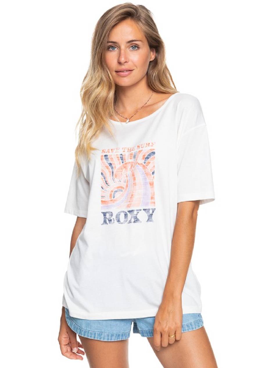 Women\'s Roxy World Ocean Day Organic T-Shirt White | NZ_LW5953