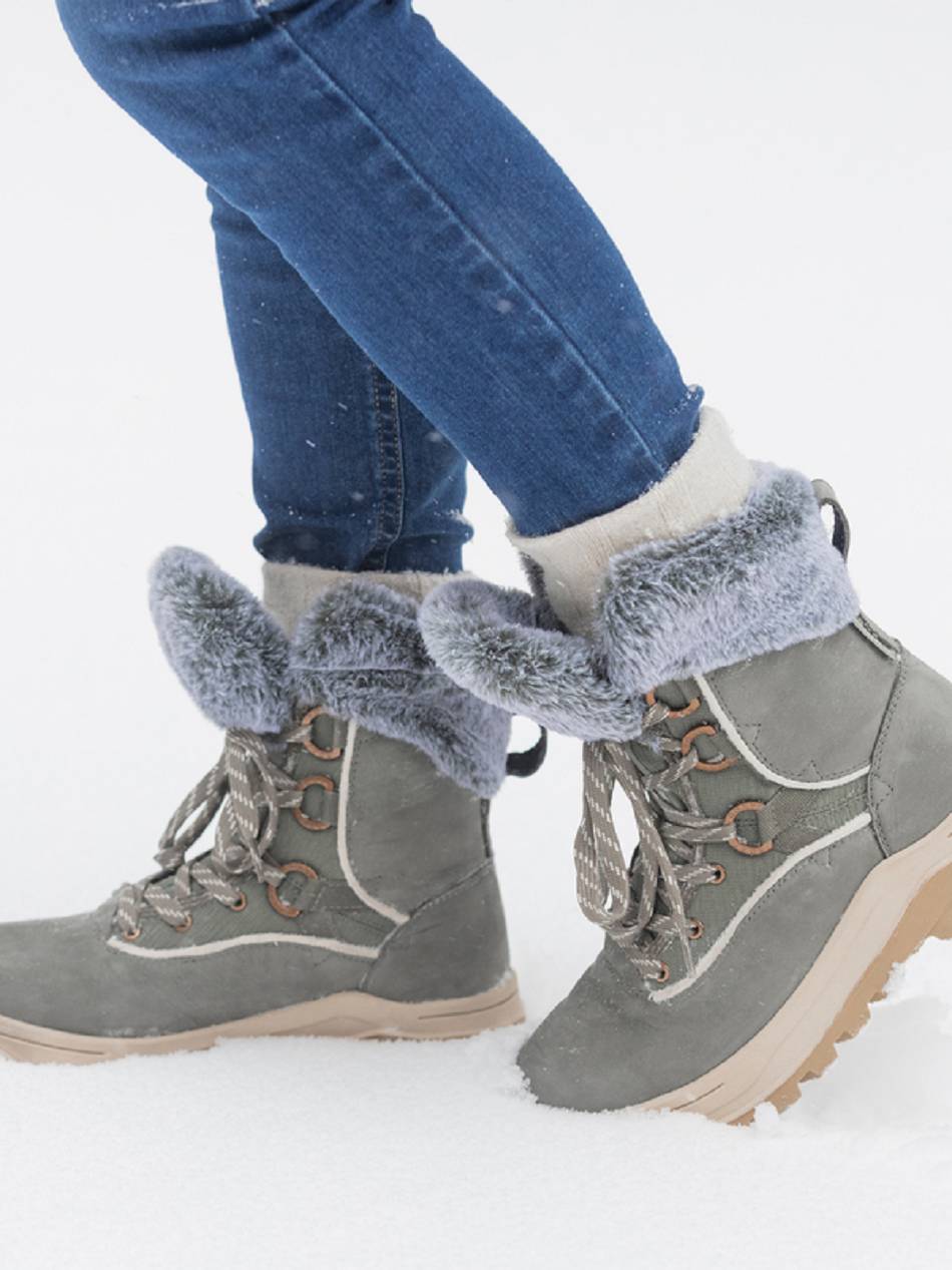 Women\'s Roxy Yuma Lace-Up Snow Boots Olive | NZ_LW8361