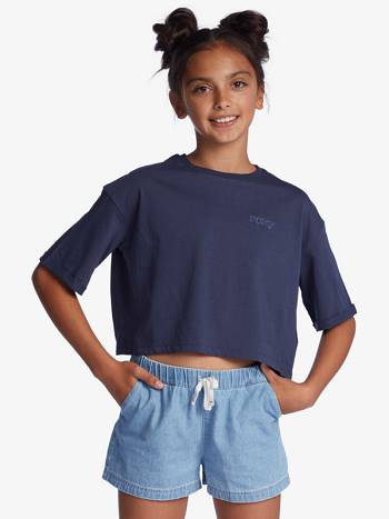 Kids' Roxy Call You Mine T-Shirt Indigo | NZ_LW9105