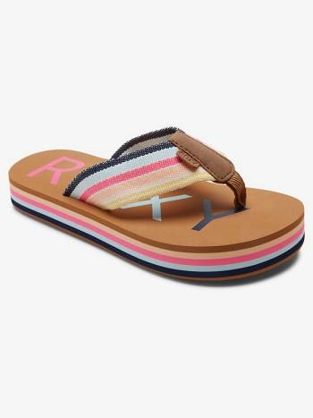 Kids' Roxy Chika High Sandals Blue / Pink / brown | NZ_LW9741