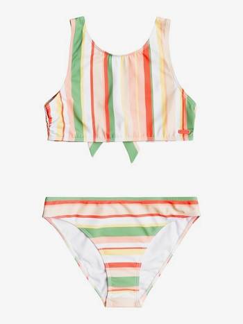 Kids' Roxy Colorful Party Recycled Swim Green Stripes | NZ_LW8934