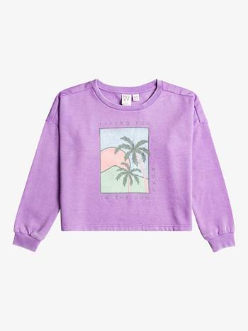 Kids' Roxy Dazzling Face Lavender Sweatshirts purple | NZ_LW3444