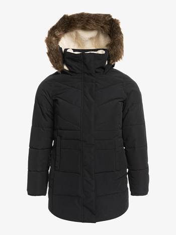 Kids' Roxy Elsie Waterproof Longline Hoodies Black | NZ_LW3013