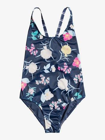 Kids' Roxy Flowers Addict Swim Indigo | NZ_LW4028