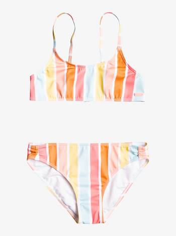 Kids' Roxy Girls Like Us Bralette Swim White Multicolor | NZ_LW3634