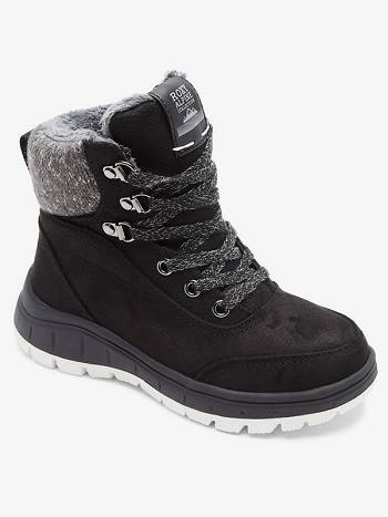 Kids' Roxy Karmel Lace-Up Boots Boots Black | NZ_LW6599