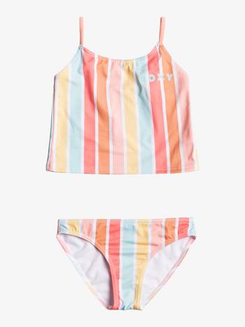 Kids' Roxy Lala Stripes Swim White Multicolor | NZ_LW5225