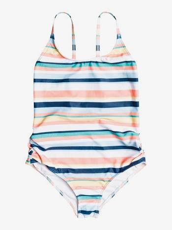 Kids' Roxy Malibu Story Swim White Orange | NZ_LW4665