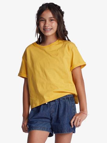 Kids' Roxy Never Really Over T-Shirt yellow | NZ_LW6041