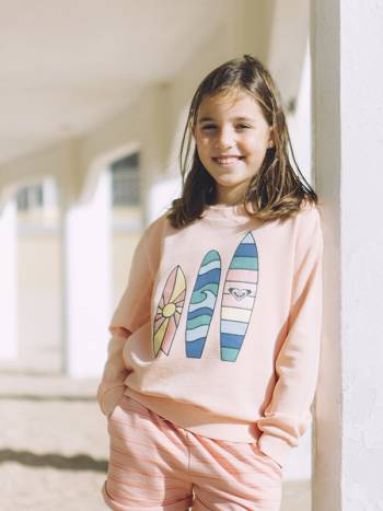 Kids' Roxy Oh Happy Day Sweatshirts Coral | NZ_LW6182