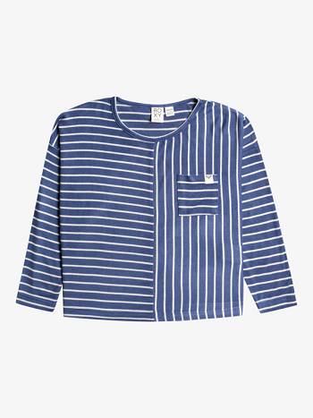 Kids' Roxy Perfect To Me Cozy Top Tops Blue Stripes | NZ_LW8932