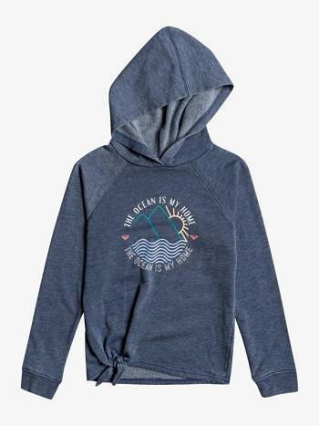 Kids' Roxy Runaway People Hoodies Indigo | NZ_LW9176