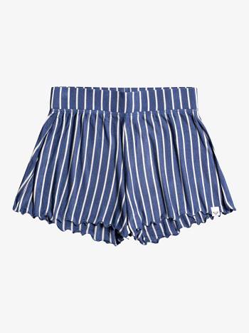 Kids' Roxy Super Flower Cozy Lounge Shorts Blue Stripes | NZ_LW3219