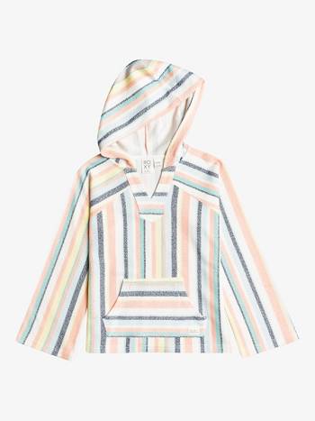 Kids' Roxy Think New Horizon Striped Hoodies White Orange | NZ_LW5201