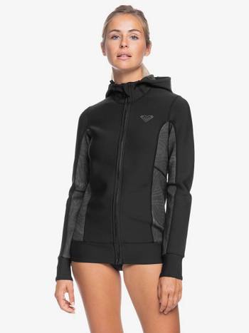 Women's Roxy 1mm Syncro Hooded Wetsuits Black / Black | NZ_LW9747