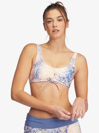 Women's Roxy Active Athletic Bralette Bikinis White blue | NZ_LW1566