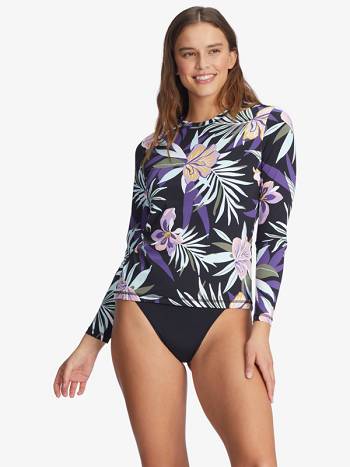 Women's Roxy Active Sea Skippin Rashguards Black | NZ_LW1259