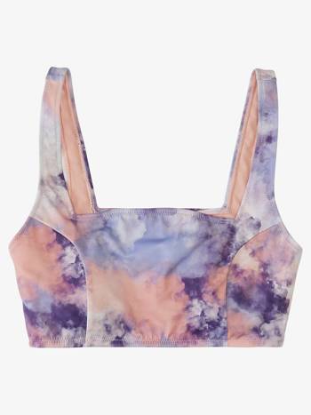 Women's Roxy Active Sports Bikini Tops Rose flower | NZ_LW7397