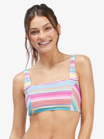 Women's Roxy Active Tankini Sports Bra Bikini Tops Multicolor Stripes | NZ_LW8996