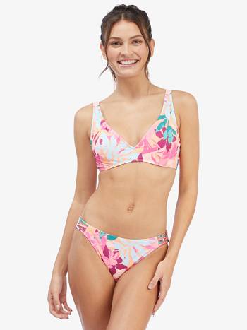 Women's Roxy Active Underwired Bikini Tops multicolor flower | NZ_LW1253