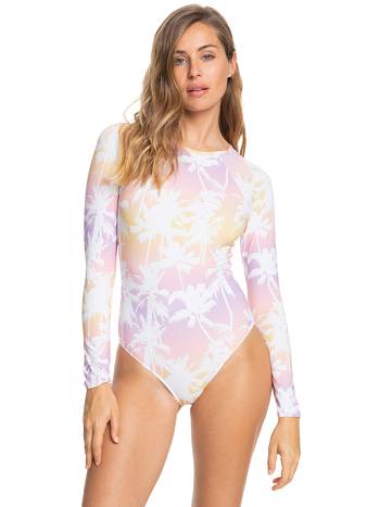 Women's Roxy All Over Back Zip Rashguards Coral | NZ_LW9638