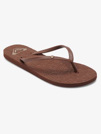 Women's Roxy Antilles Flip Flops Chocolate | NZ_LW1918