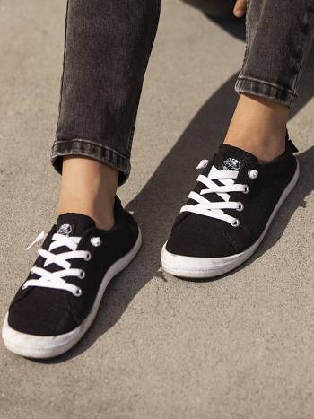 Women's Roxy Bayshore Sneakers Black / Dark Grey | NZ_LW5070