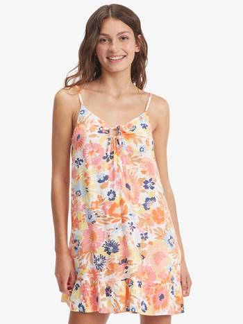 Women's Roxy Be Right Back Strappy Dress pink flower | NZ_LW3017