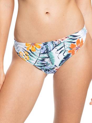 Women's Roxy Beach Classics Bikini Bottoms white flower | NZ_LW8271