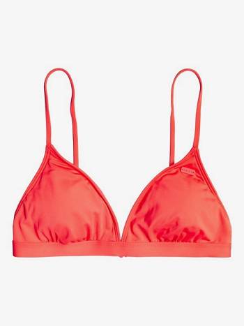 Women's Roxy Beach Classics Fixed Triangle Solid Bikini Tops Red | NZ_LW4232