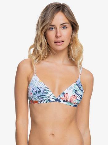 Women's Roxy Beach Classics Fixed Triangle Bikini Tops white flower | NZ_LW9072