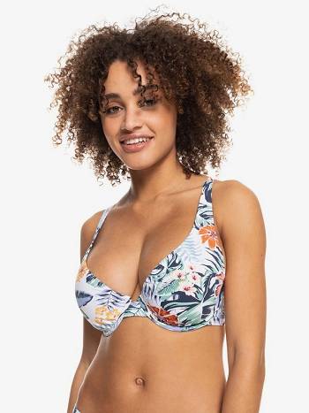 Women's Roxy Beach Classics Underwire Bikinis white flower | NZ_LW5094