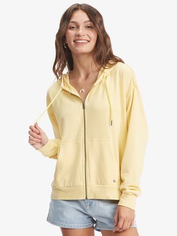 Women's Roxy Beach Dreams Hoodies beige yellow | NZ_LW8401