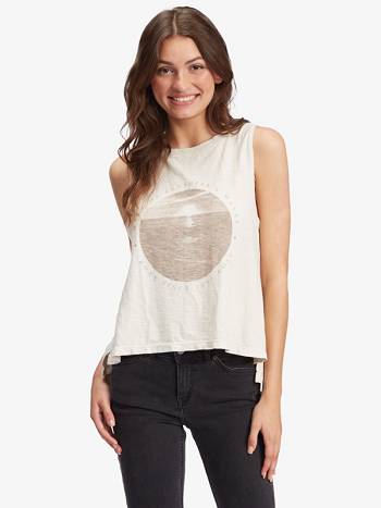 Women's Roxy Beach Sunset T-Shirt White | NZ_LW2629