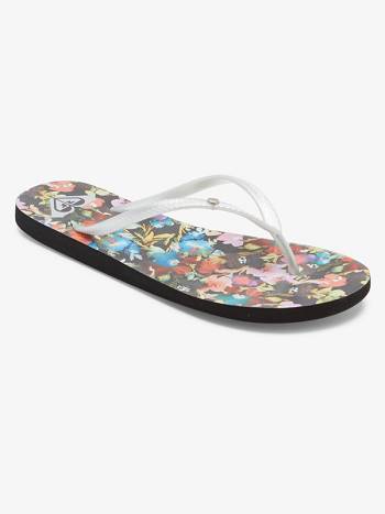 Women's Roxy Bermuda Print Flip Flops Black | NZ_LW6797