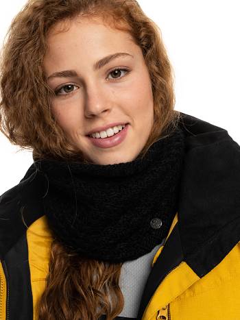 Women's Roxy Blizzard Neck Warmer Scarves Black | NZ_LW2329