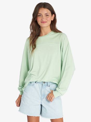 Women's Roxy Blocky Beach T-Shirt green | NZ_LW1179