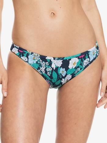 Women's Roxy Blossom Babe Smocked Bikini Bottoms Indigo flower | NZ_LW5809