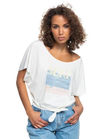 Women's Roxy Born To Be Roxy T-Shirt White | NZ_LW2893