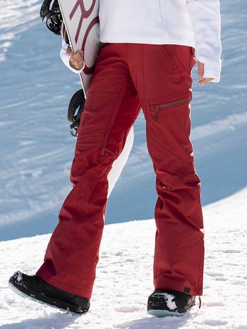 Women's Roxy Cabin Slim Fit Snow Pants Dark Red | NZ_LW3438