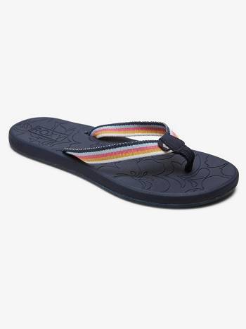 Women's Roxy Colbee Flip Flops Blue Indigo | NZ_LW2829