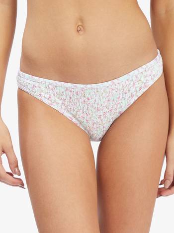 Women's Roxy Ditsy In Paradise Smocked Bikini Bottoms pink flower | NZ_LW1866